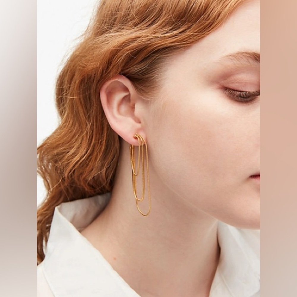 🌱 Kate Spade Know The Ropes Large Snake Chain Hoops - Picture 1 of 6